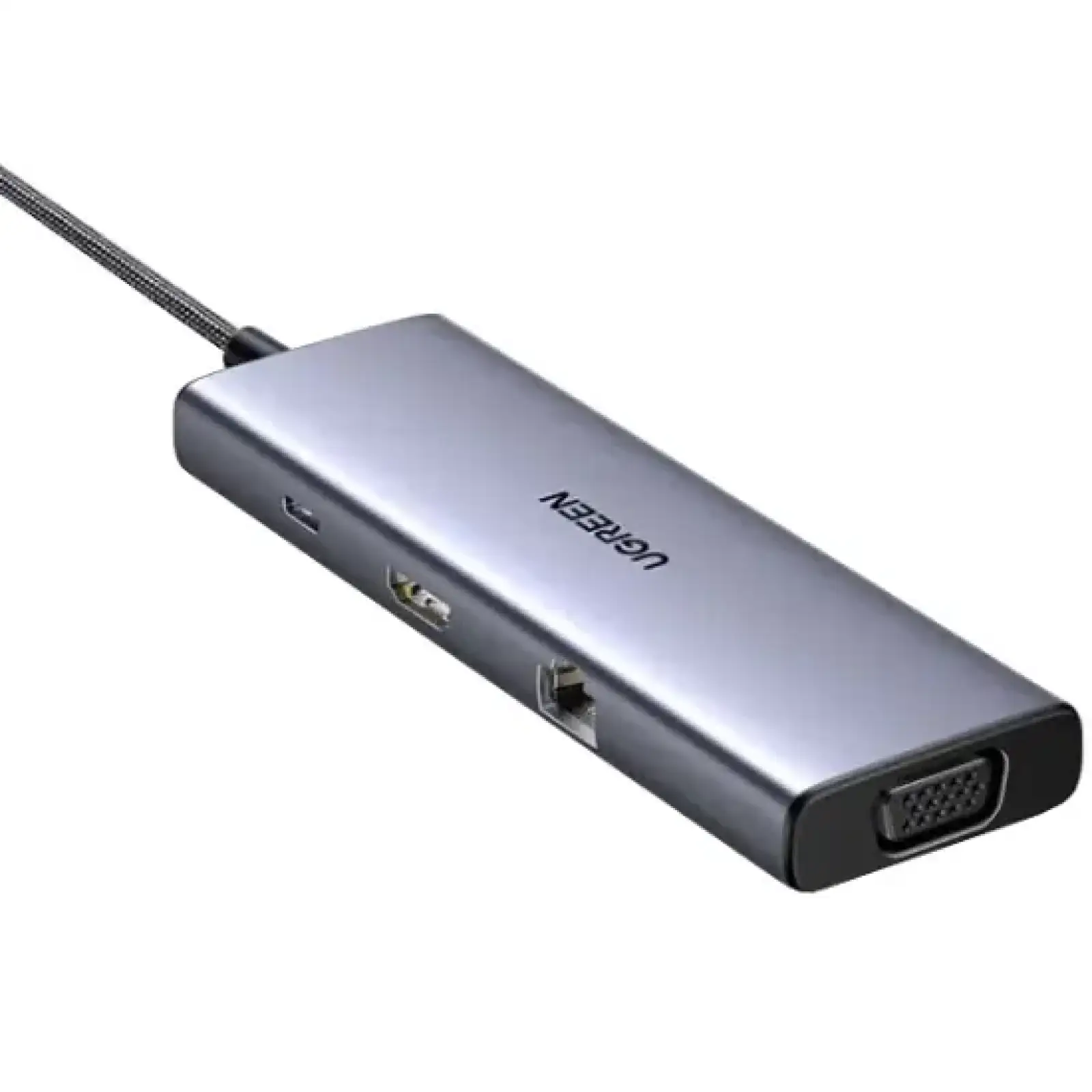 Док-станція USB3.1 Type-C --> HDMI 4K30Hz/VGA/USB 3.0х3/RJ45/SD/TF/PD 100W 9-in-1 CM498 Ugreen (15600) UA