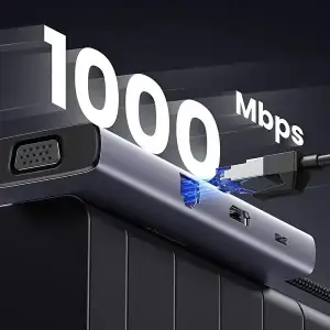 Док-станція USB3.1 Type-C --> HDMI 4K30Hz/VGA/USB 3.0х3/RJ45/SD/TF/PD 100W 9-in-1 CM498 Ugreen (15600) UA