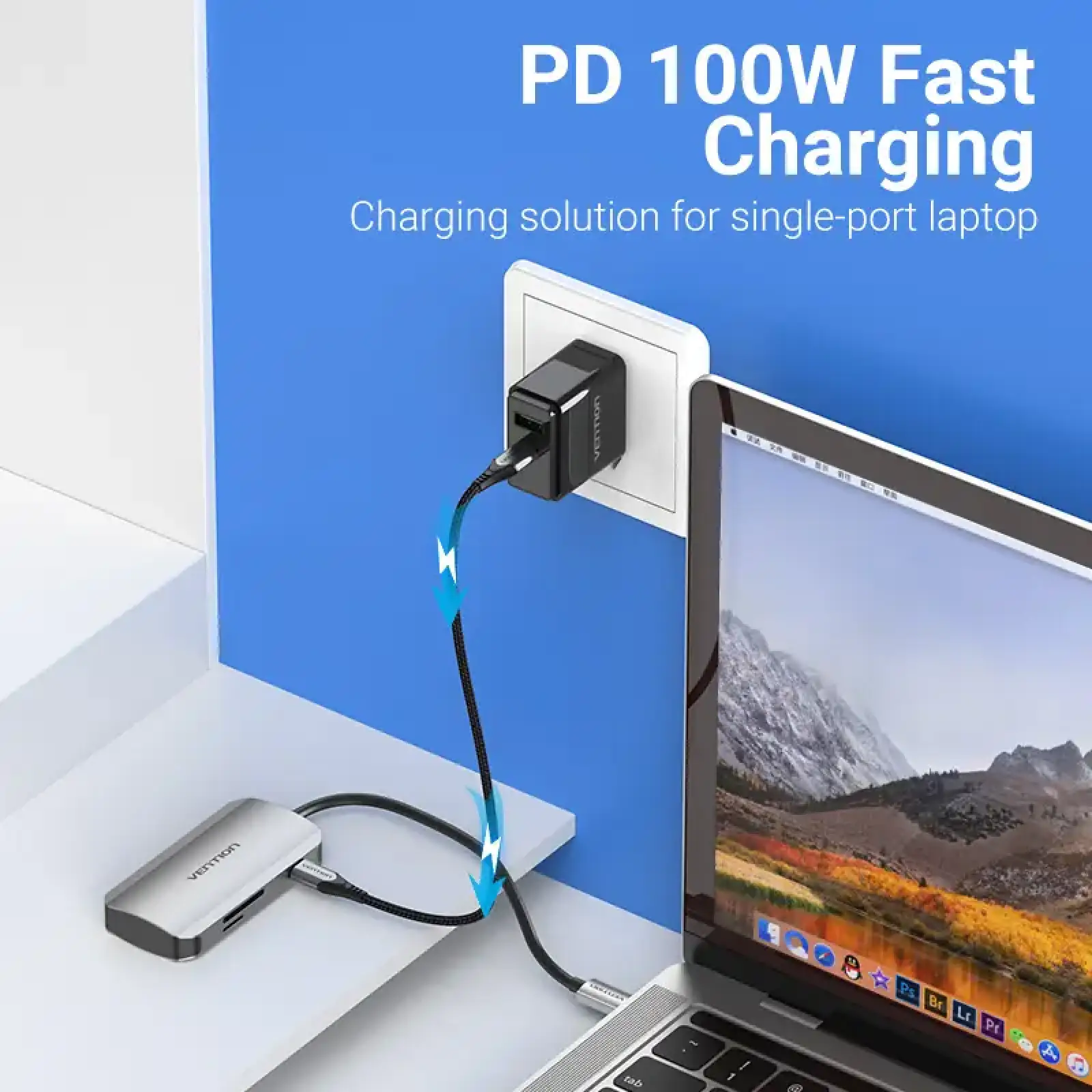 Док станція USB 3.1 Type-C -> 3хUSB 3.0/SD/TF/PD 100W 6-in-1 Vention (TNHHB) UA