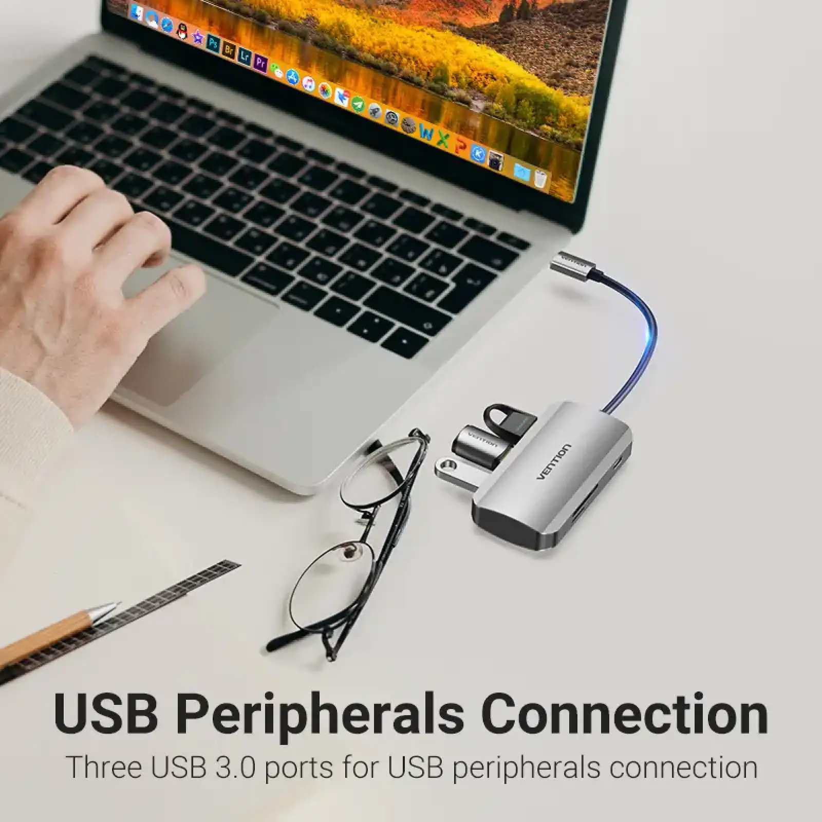 Док станція USB 3.1 Type-C -> 3хUSB 3.0/SD/TF/PD 100W 6-in-1 Vention (TNHHB) UA