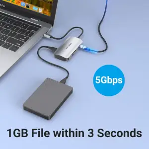 Док станція USB 3.1 Type-C -> 3хUSB 3.0/SD/TF/PD 100W 6-in-1 Vention (TNHHB) UA