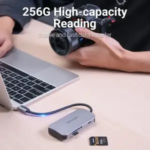 Док станція USB 3.1 Type-C -> 3хUSB 3.0/SD/TF/PD 100W 6-in-1 Vention (TNHHB) UA