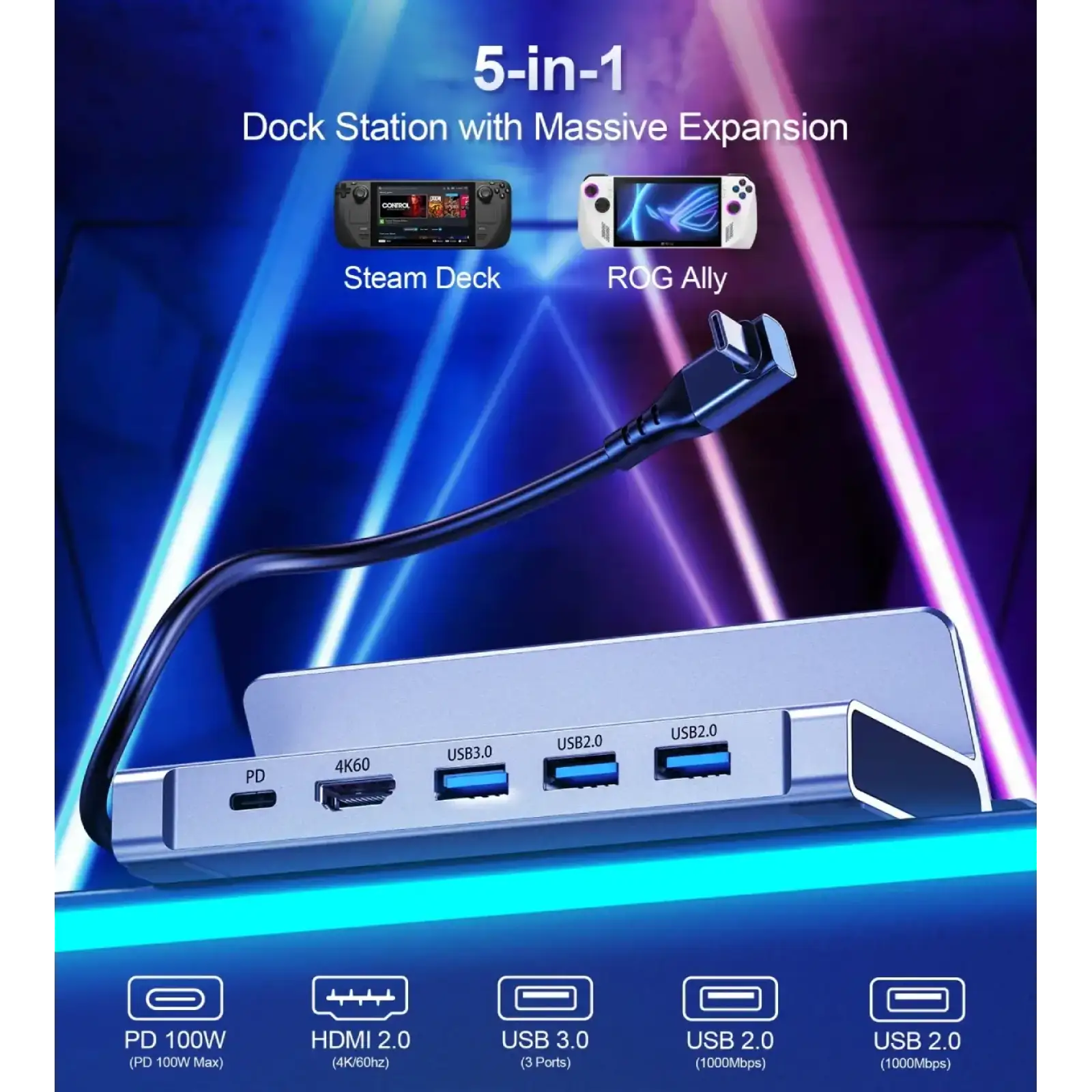 Док-станція USB3.1 Type-C --> HDMI 4K60Hz/USB 3.0x2/USB 2.0/Type-C PD 100W Hub 7-in-1 Choetech (HUB-M77-GY) UA