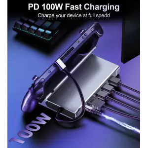 Док-станція USB3.1 Type-C --> HDMI 4K60Hz/USB 3.0x2/USB 2.0/Type-C PD 100W Hub 7-in-1 Choetech (HUB-M77-GY) UA