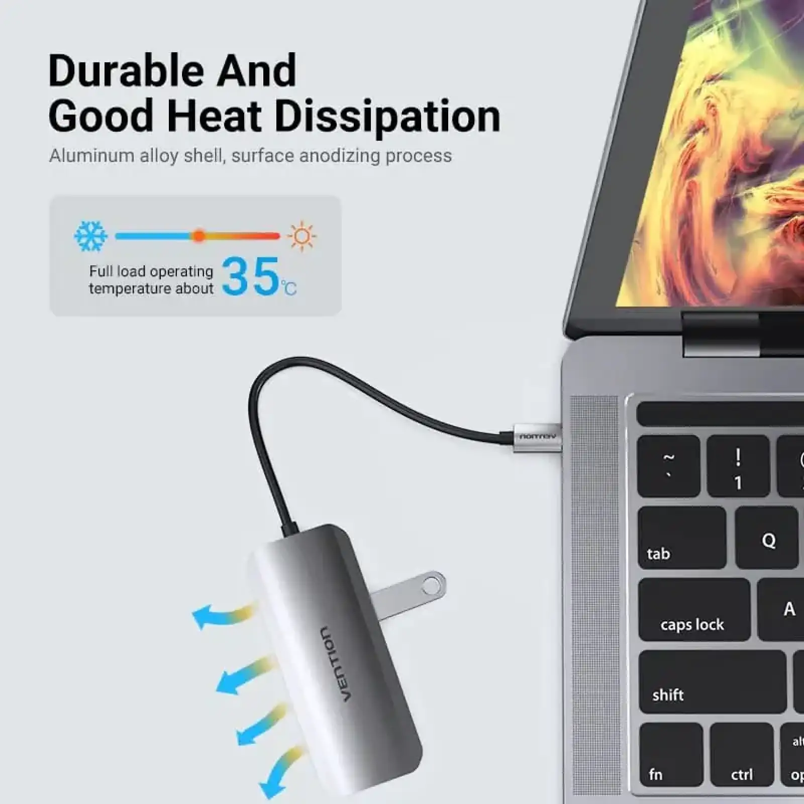 Док-станція USB3.1 Type-C --> HDMI 4K30Hz/USB 3.0х3//PD 100W 5-in-1 Vention (THFHB) UA