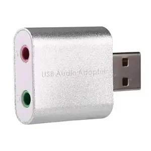 Звукова карта USB AUX jack, 2*TRS (Mic + Ear), C-Media chip, RTL, срібляста (B00668) UA