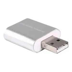 Звукова карта USB AUX jack, 2*TRS (Mic + Ear), C-Media chip, RTL, срібляста (B00668) UA