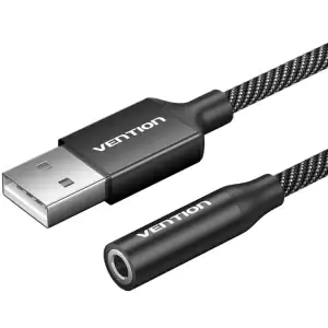 Звукова карта USB AUX jack, TRRS Ear, 0.25 м 96 кГц/24 біт 2-в-1 DSP шумозаглушення Vention (CVEBC) UA