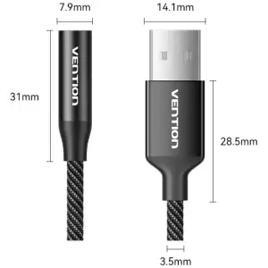 Звукова карта USB AUX jack, TRRS Ear, 0.25 м 96 кГц/24 біт 2-в-1 DSP шумозаглушення Vention (CVEBC) UA