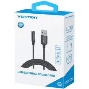 Звукова карта USB AUX jack, TRRS Ear, 0.25 м 96 кГц/24 біт 2-в-1 DSP шумозаглушення Vention (CVEBC) UA