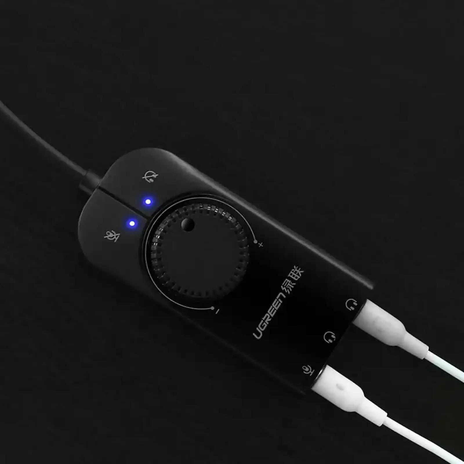 Звукова карта USB AUX jack, 2*TRS (Mic + Ear) SSS1629 Ugreen Чорна CM129 (40964) UA