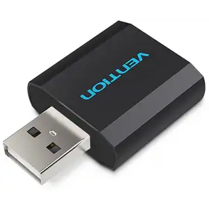 Звукова карта USB AUX jack, 2*TRS (Mic + Ear) Metal Vention (VAB-S17-B) UA
