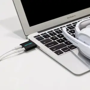 Звукова карта USB AUX jack, 2*TRS (Mic + Ear) Metal Vention (VAB-S17-B) UA