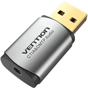 Звукова карта USB AUX jack, TRRS Metal (OMTP-CTIA) Vention сіра (CDLH0) UA