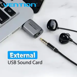 Звукова карта USB AUX jack, TRRS Metal (OMTP-CTIA) Vention сіра (CDLH0) UA