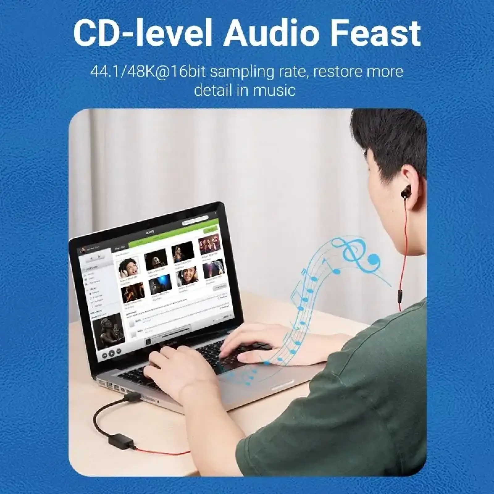 Звукова карта USB AUX jack, 1*TRS, 0.15м, OMTP/CTIA, чіп шумозаглушення, чорна Vention (CDZB0) UA