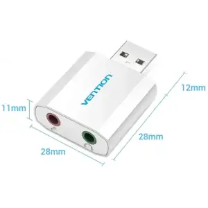 Звукова карта USB AUX jack, 2*TRS (Mic + Ear), Aluminum alloy Vention (VAB-S13) UA