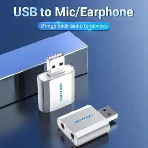 Звукова карта USB AUX jack, 2*TRS (Mic + Ear), Aluminum alloy Vention (VAB-S13) UA