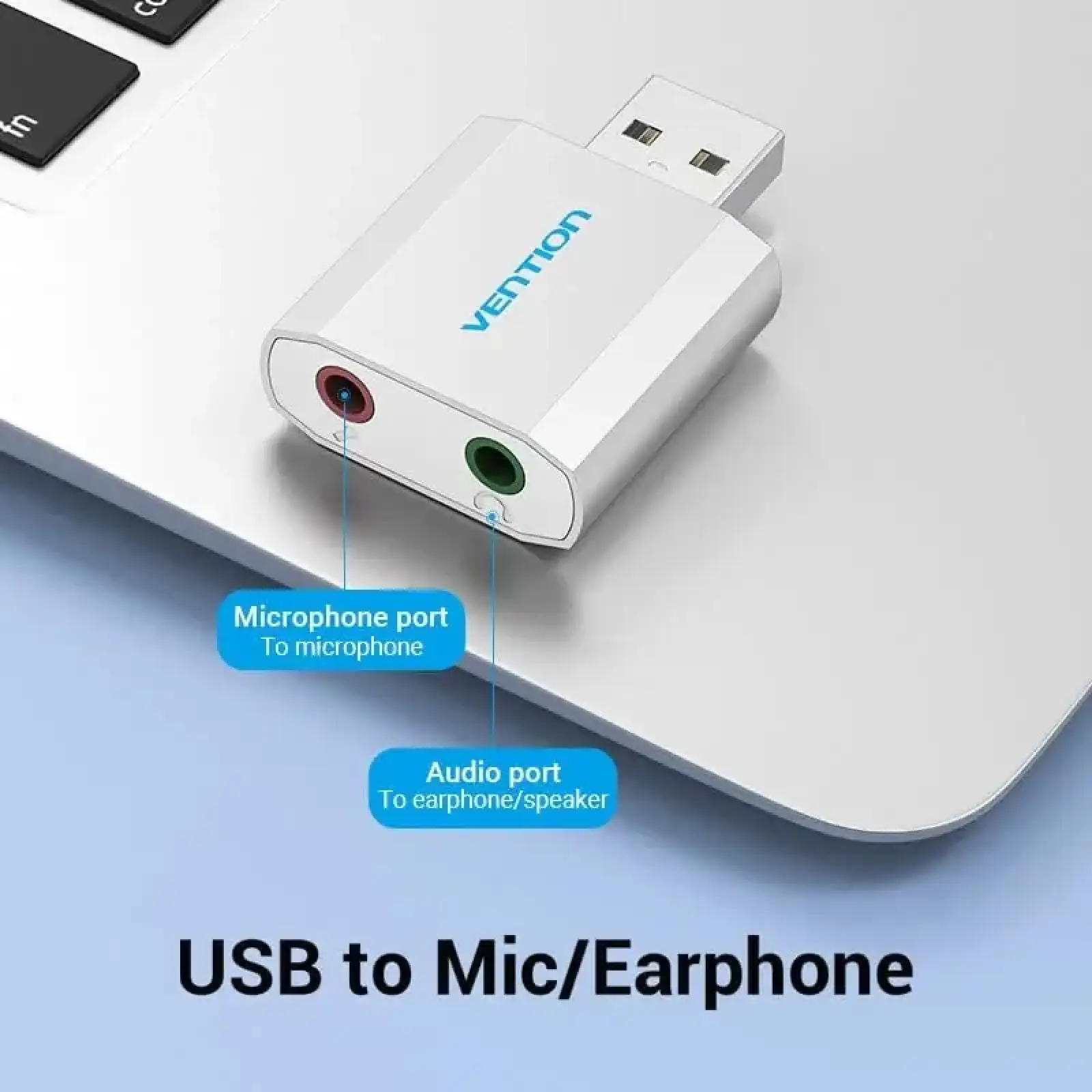 Звукова карта USB AUX jack, 2*TRS (Mic + Ear), Aluminum alloy Vention (VAB-S13) UA