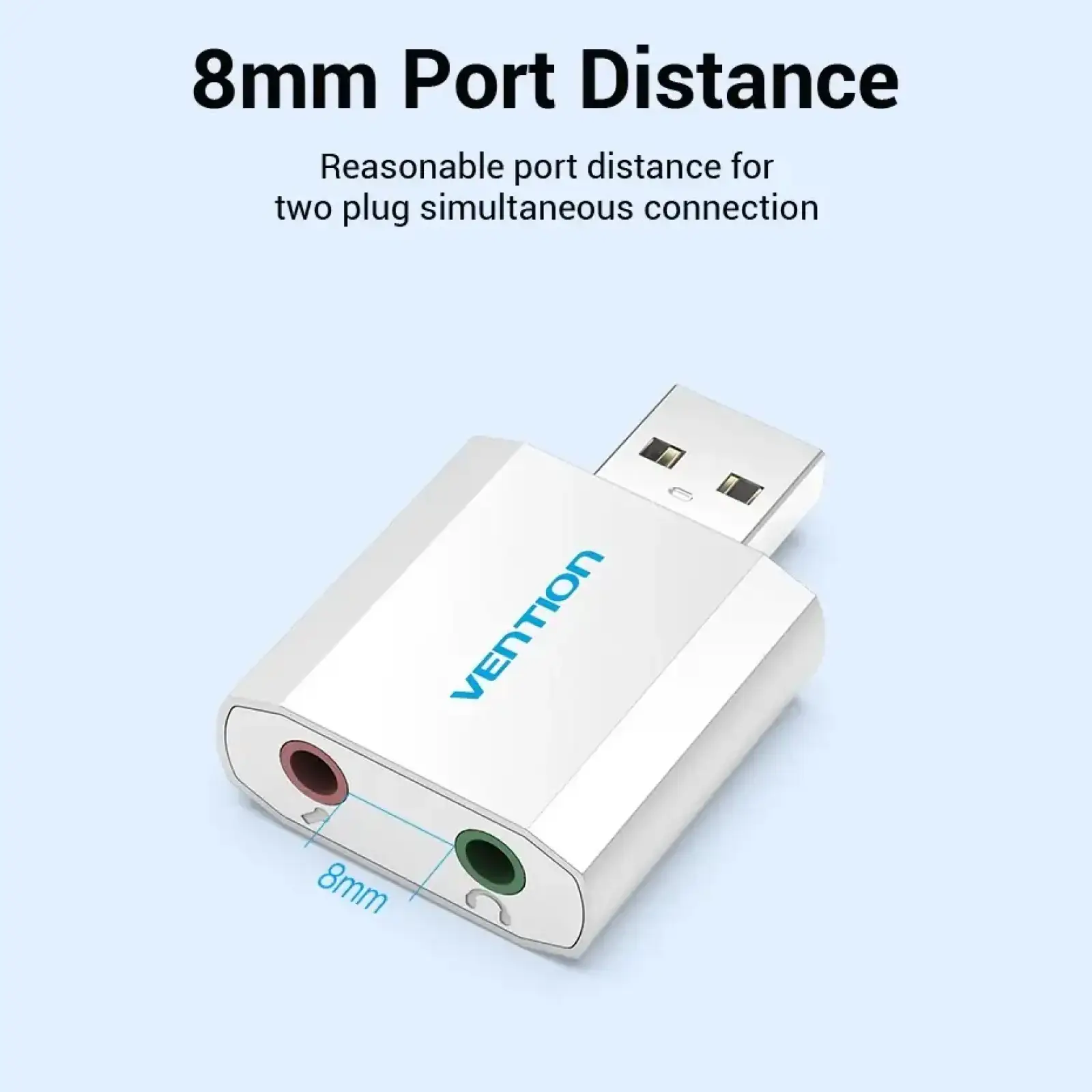 Звукова карта USB AUX jack, 2*TRS (Mic + Ear), Aluminum alloy Vention (VAB-S13) UA