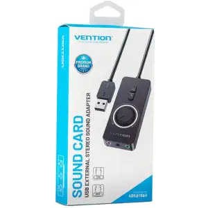 Звукова карта USB AUX jack, 3*TRS (Mic + Ear) 0.15m Volume Control чорна (CDRBB) UA