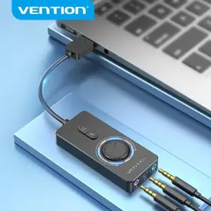 Звукова карта USB AUX jack, 3*TRS (Mic + Ear) 0.15m Volume Control чорна (CDRBB) UA