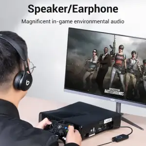 Звукова карта USB AUX jack, 3*TRS (Mic + Ear) 0.15m Volume Control чорна (CDRBB) UA