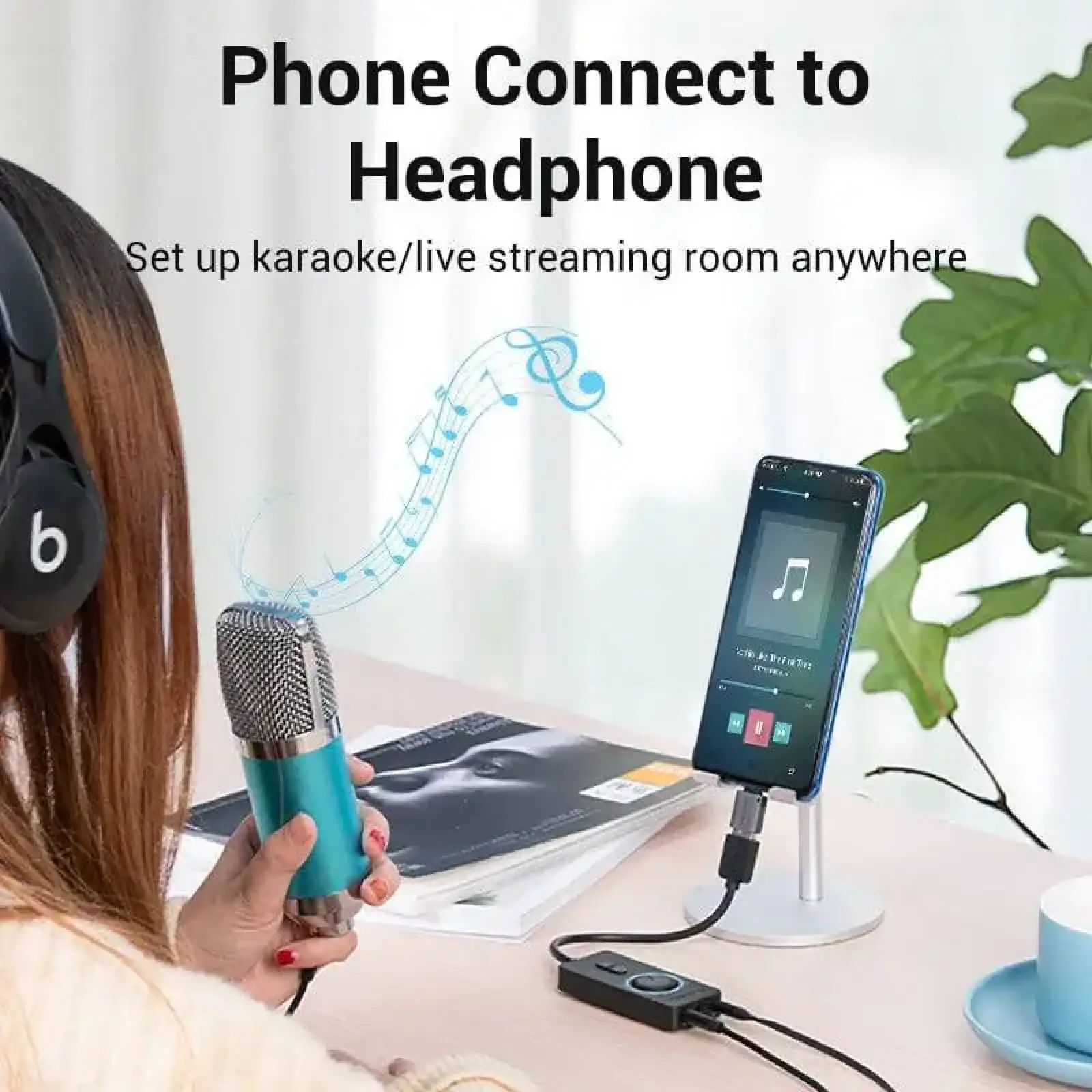 Звукова карта USB AUX jack, 3*TRS (Mic + Ear) 0.15m Volume Control чорна (CDRBB) UA
