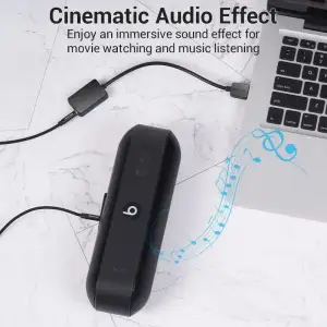 Звукова карта USB AUX jack, 2*TRRS (Mic + Ear) 1м Vention чорна (CDYBF) UA