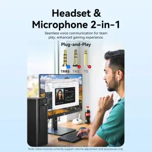 Звукова карта USB AUX jack, TRRS, 0.25м, OMTP та CTIA, обплетення, Vention (CVFHC) UA