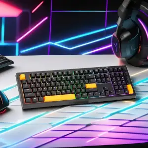 Клавіатура ігрова мембранна XTRIKE ME KB-512 UA 108кл. Silent switch LED підсвітка, USB, чорна (KB-512BKUA) UA