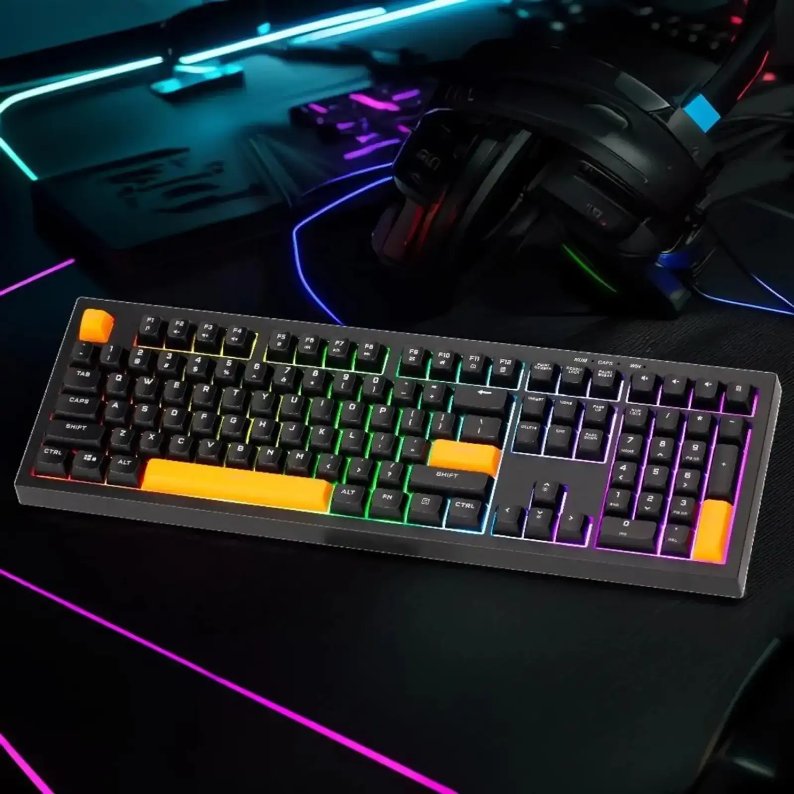 Клавіатура ігрова мембранна XTRIKE ME KB-512 UA 108кл. Silent switch LED підсвітка, USB, чорна (KB-512BKUA) UA