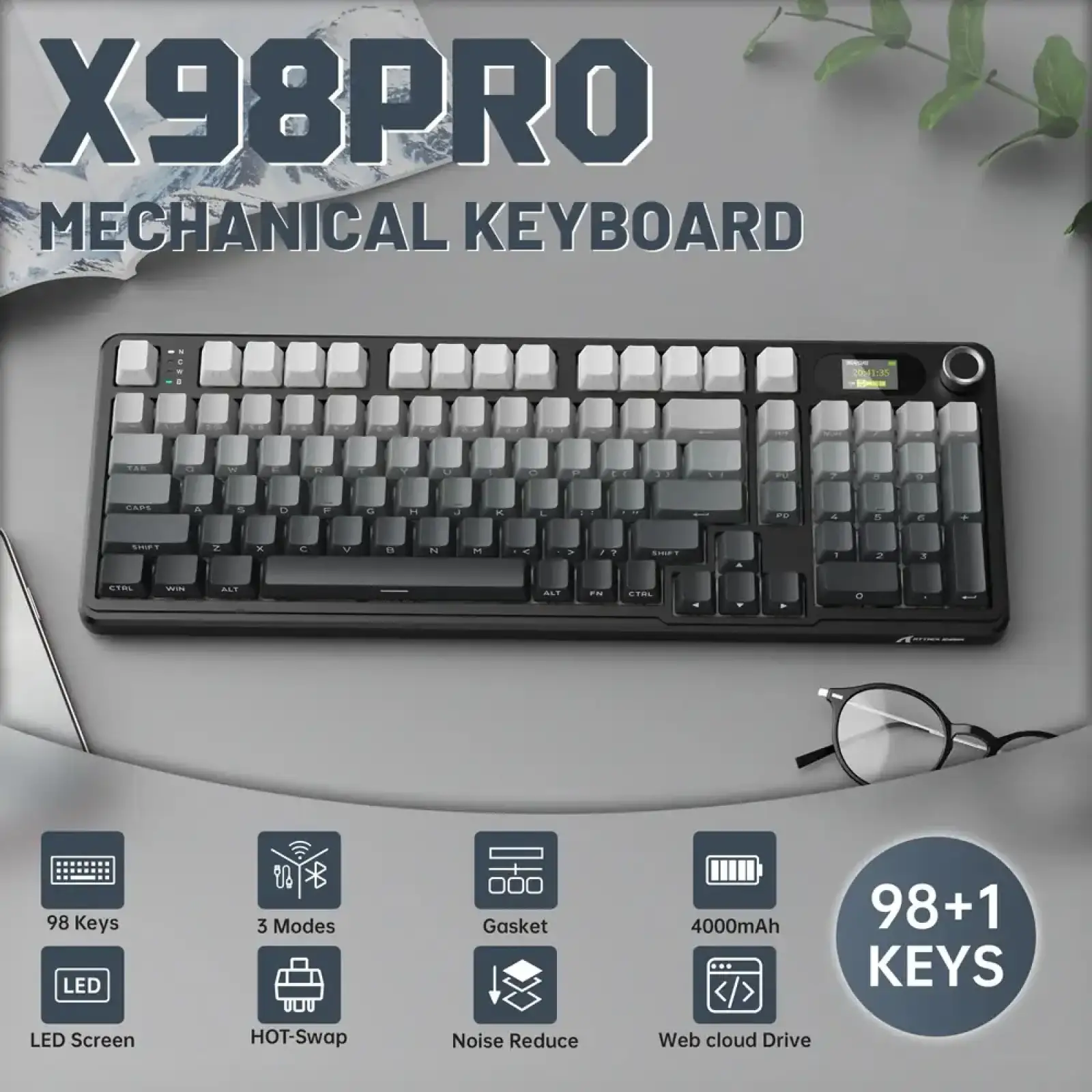 Клавиатура Attack Shark X98 Pro RGB Wireless Moonlit Night (X98PROMN_AS) UA