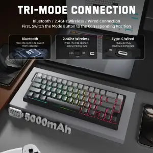 Клавіатура ігрова магнітна Attack Shark X68 Pro HE 66кл. RGB, Wireless, Moonlit Night (X68PROHEML_AS) UA