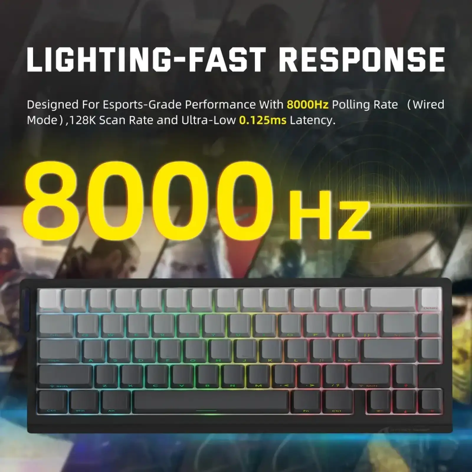 Клавіатура ігрова магнітна Attack Shark X68 Pro HE 66кл. RGB, Wireless, Moonlit Night (X68PROHEML_AS) UA