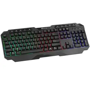 Клавіатура ігрова XTRIKE ME KB-306 UA 114 кл. райдужна LED підсвітка, USB, чорна (KB-306UA) UA