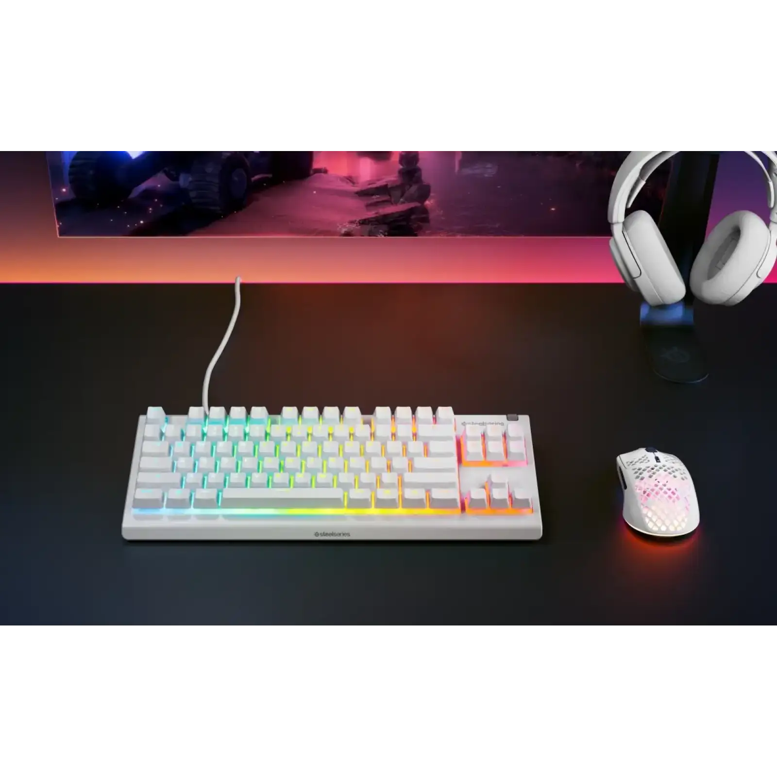 Клавіатура ігрова SteelSeries Apex 3 TKL UA White (64819) UA