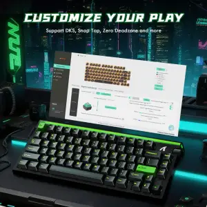 Клавіатура ігрова магнітна Attack Shark R85 HE 79кл. RGB, USB-C, Magnetic Switch, ENG version, Green (R85HEGRN_AS) UA