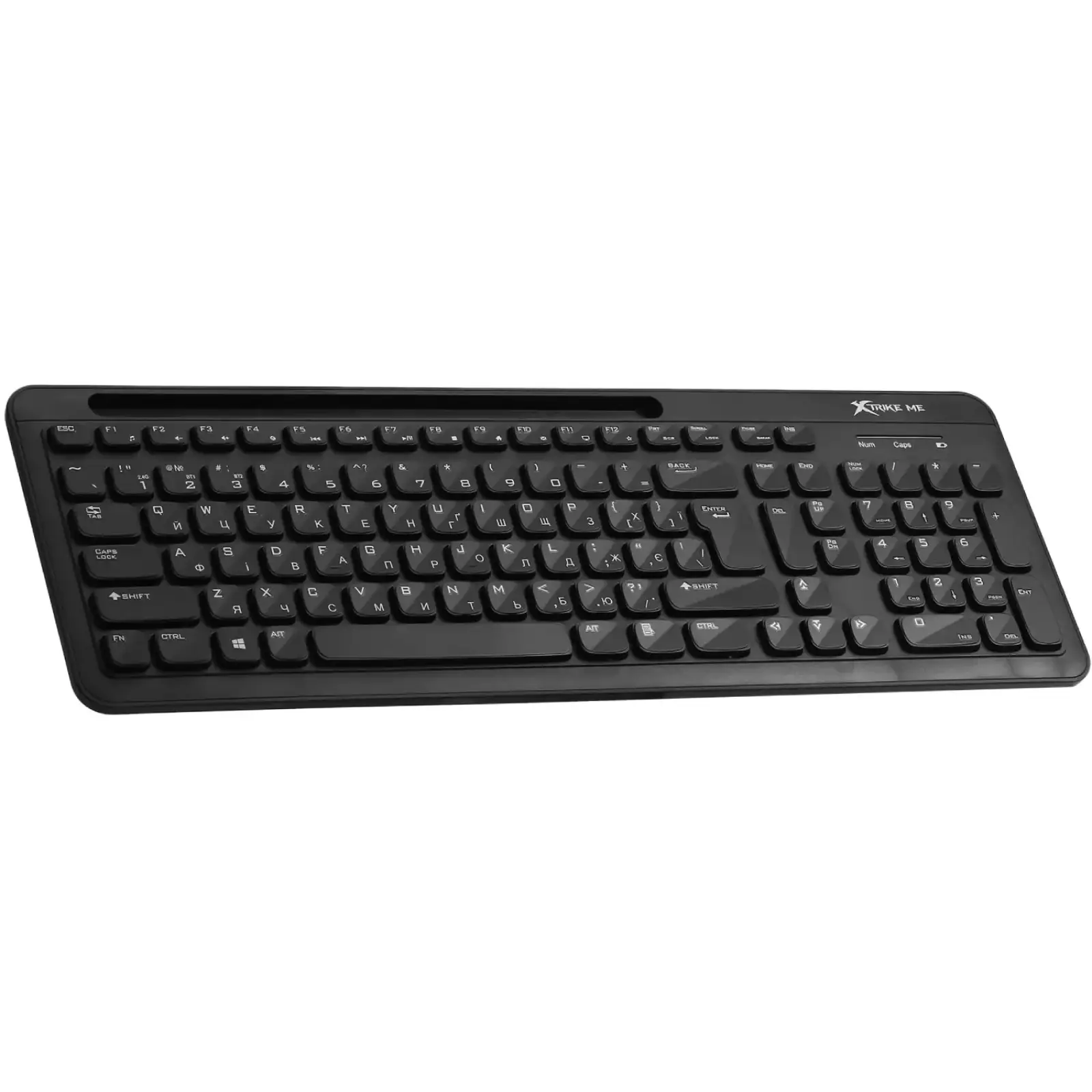 Клавіатура XTRIKE ME KB-303 UA бездротова Bluetooth+2.4G,105 кл. чорна (KB-303UA) UA