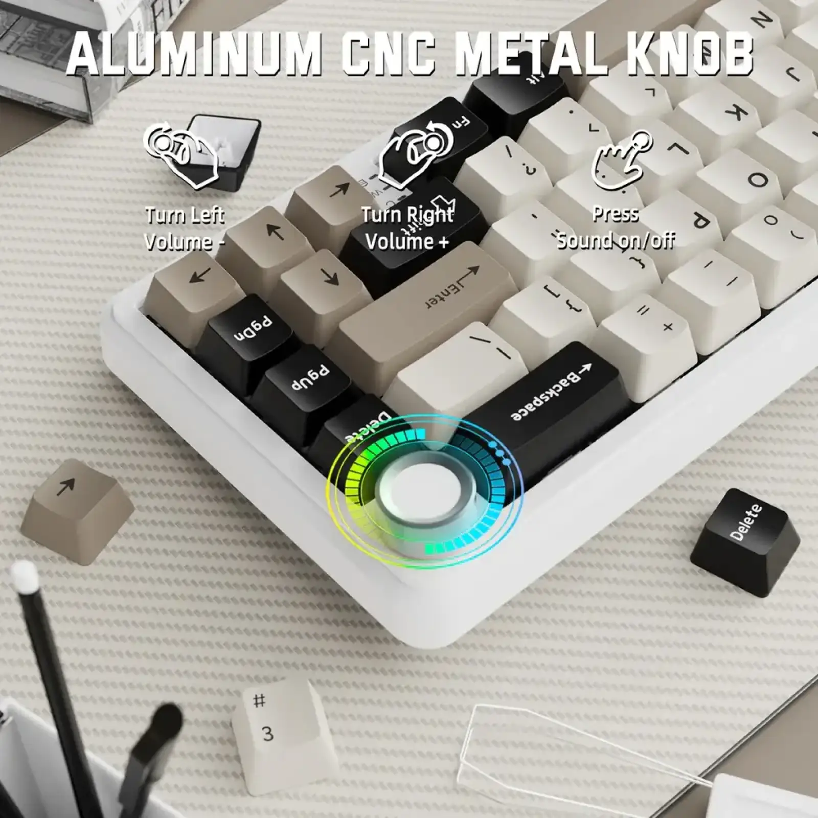 Клавиатура Attack Shark X66 RGB Wireless Cheese White (X66CW_AS) UA