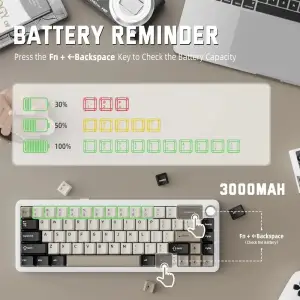 Клавиатура Attack Shark X66 RGB Wireless Cheese White (X66CW_AS) UA