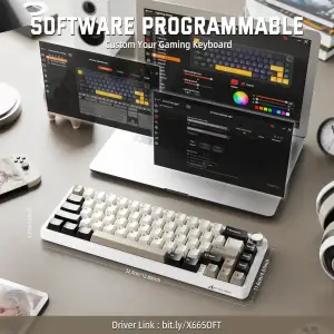 Клавиатура Attack Shark X66 RGB Wireless Cheese White (X66CW_AS) UA