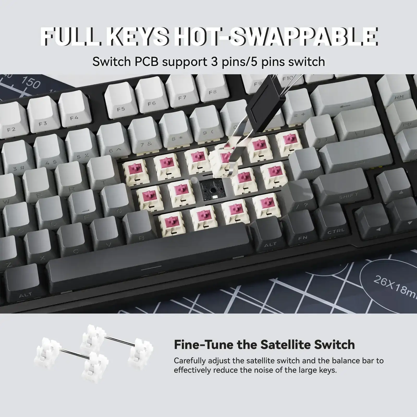 Клавіатура Attack Shark X98 RGB Wireless Moonlight Night (X98ML_AS) UA