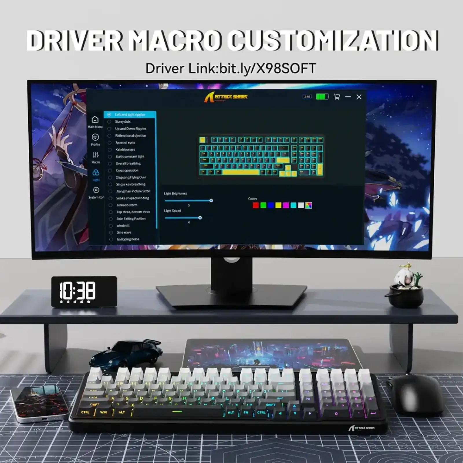 Клавіатура Attack Shark X98 RGB Wireless Moonlight Night (X98ML_AS) UA