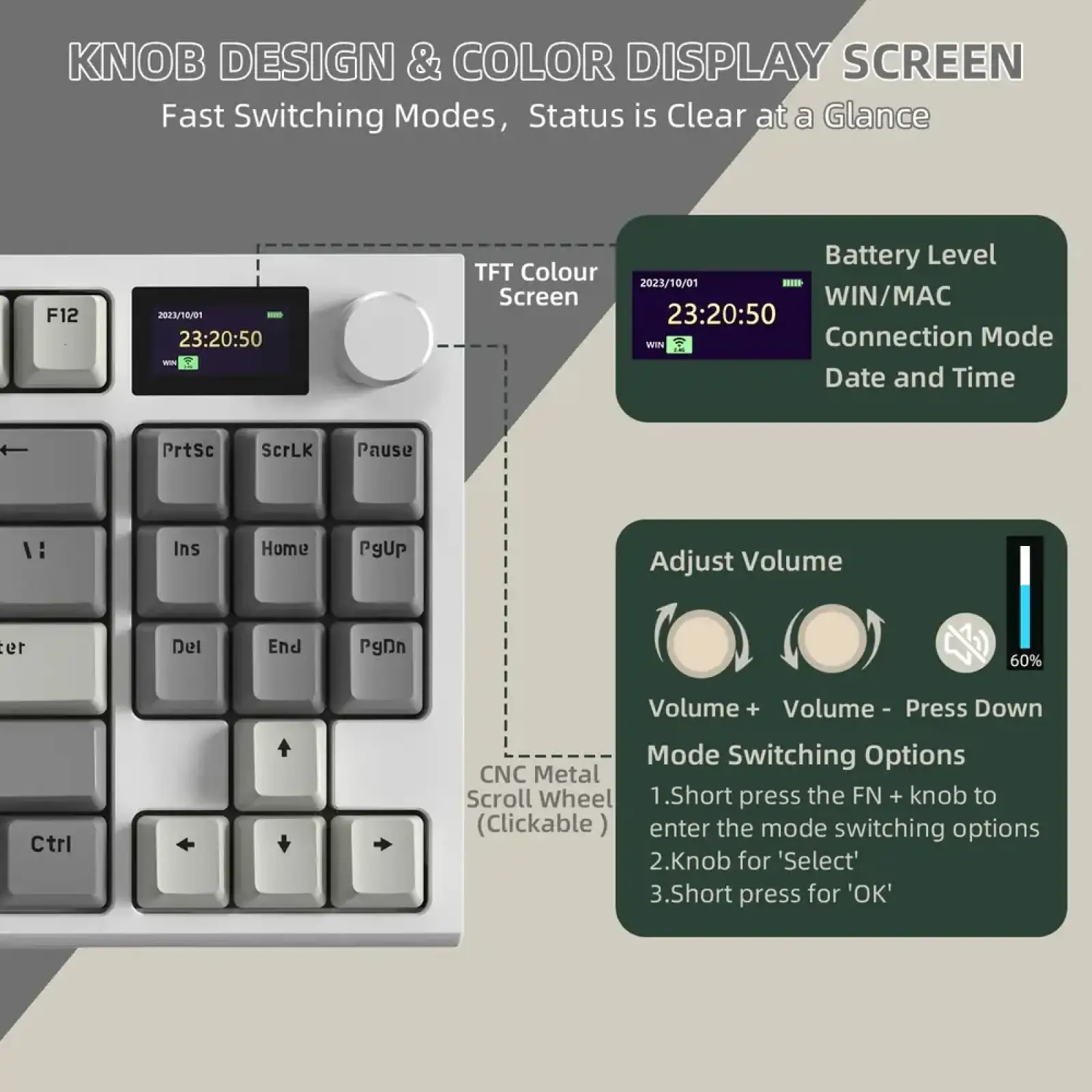 Клавіатура ігрова механічна Attack Shark K86 87кл.RGB,Wireless, Business Gray (K86BG_AS) UA