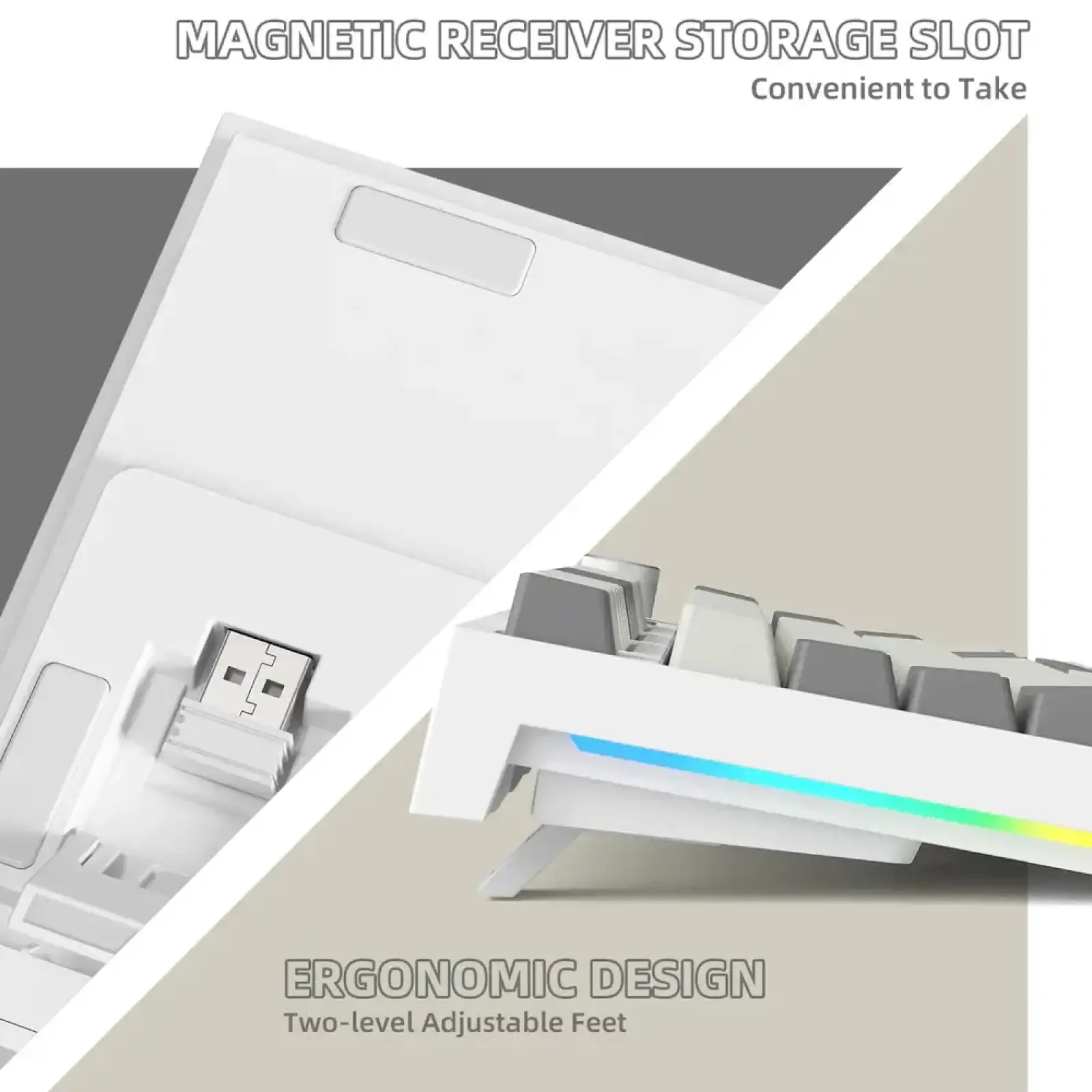 Клавіатура ігрова механічна Attack Shark K86 87кл.RGB,Wireless, Business Gray (K86BG_AS) UA