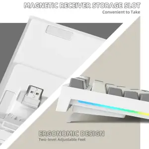 Клавіатура ігрова механічна Attack Shark K86 87кл.RGB,Wireless, Business Gray (K86BG_AS) UA