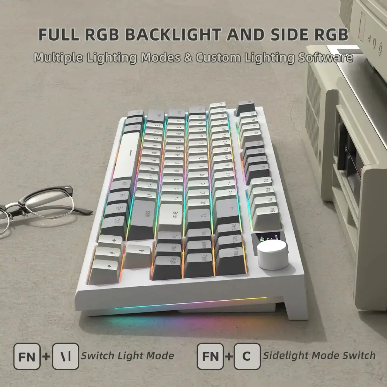 Клавіатура ігрова механічна Attack Shark K86 87кл.RGB,Wireless, Business Gray (K86BG_AS) UA