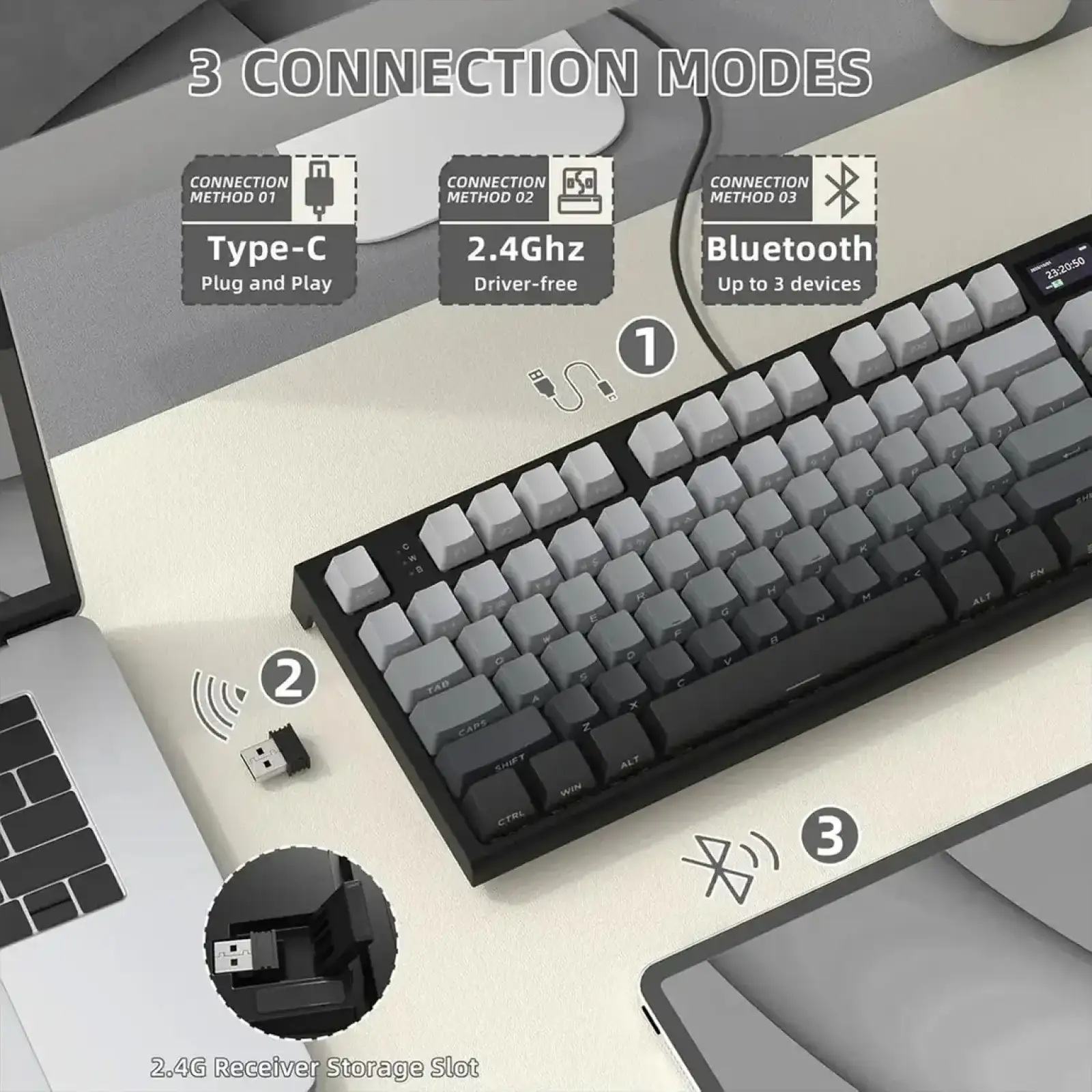 Клавіатура ігрова механічна Attack Shark K86 87кл.RGB,Wireless, Blue Whale перемикачі,Moonlit Night (K86MN_AS) UA