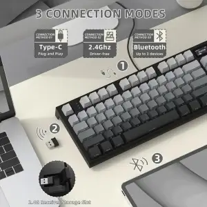 Клавіатура ігрова механічна Attack Shark K86 87кл.RGB,Wireless, Blue Whale перемикачі,Moonlit Night (K86MN_AS) UA